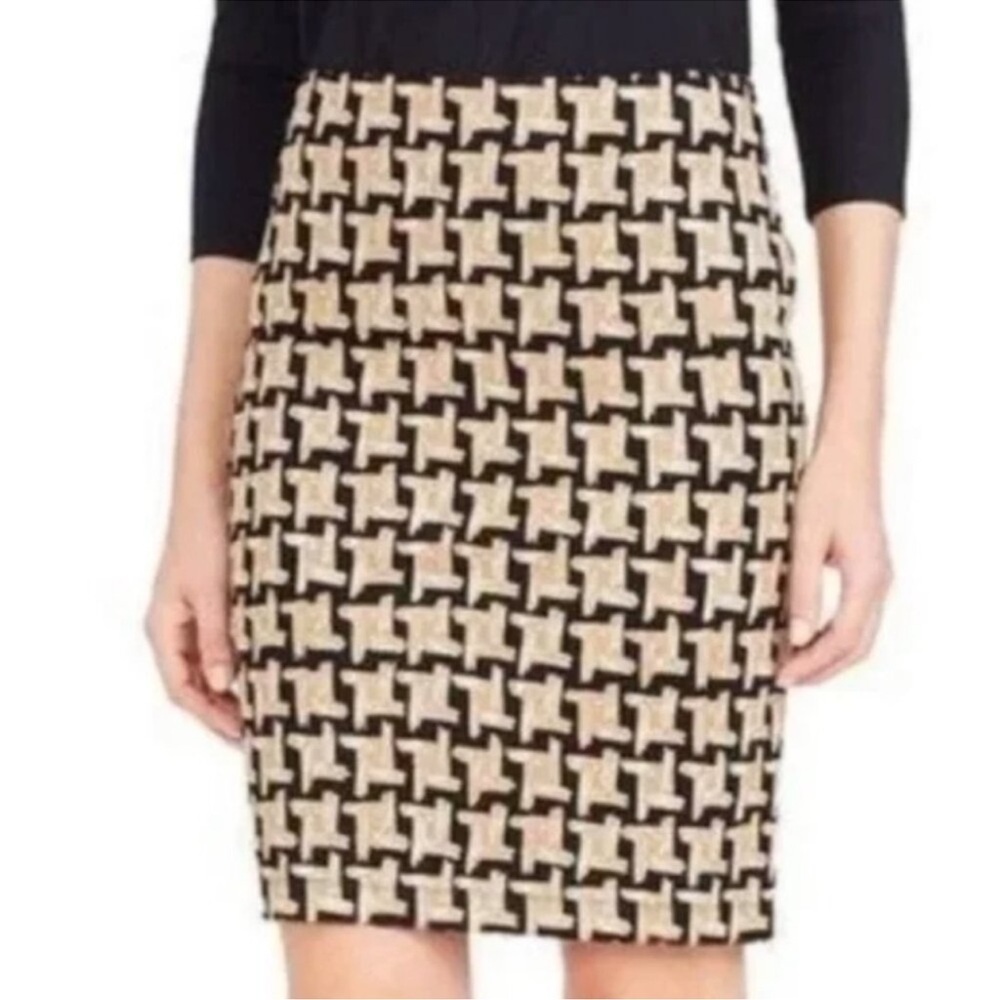 J. McLaughlin Lucy Houndstooth Geo Pencil Skirt